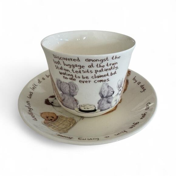 Roy Kirkham English Fine Bone China Lost Bear Cup & Saucer - Picture 5 of 9